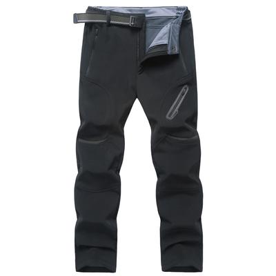 Winter Warm Soft Shell Fleece Zipper Pants Casual Pants Windproof Waterproof Men 'S Thick Trousers