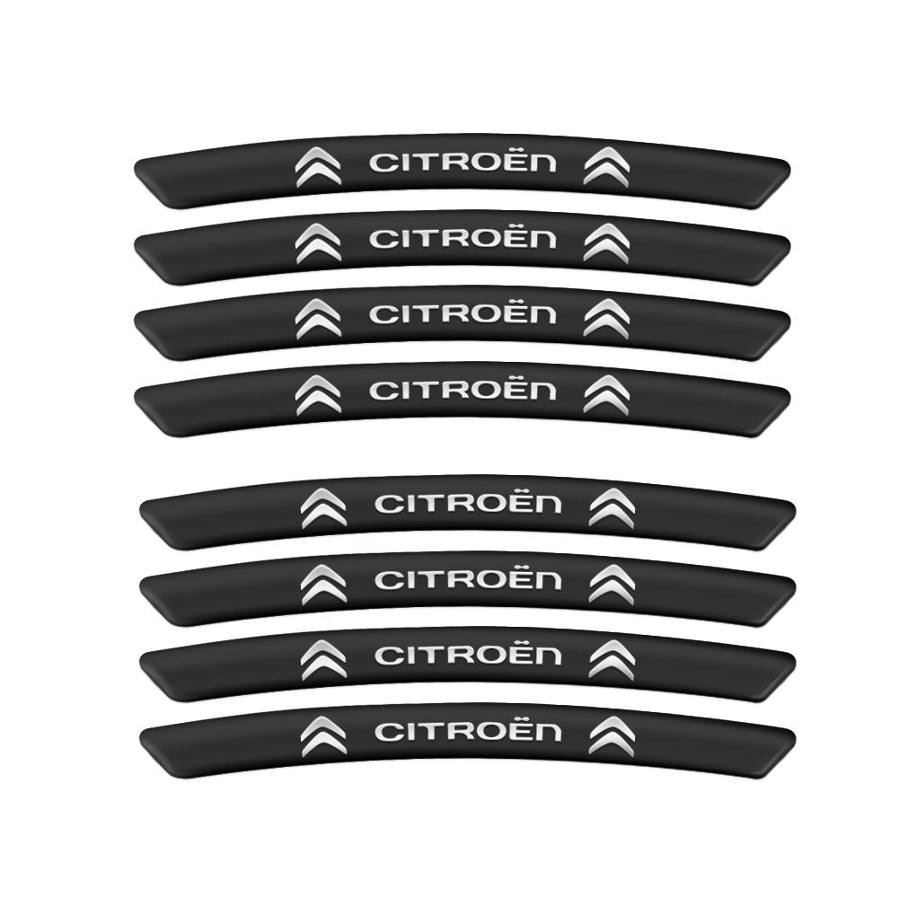 4/8pcs Car Tire Rim Aluminum Sticker Decal Racing Rim Decorative Sticker For Citroen C1 C2 C3 Grand C4 Picasso C4L VTS C-ELYSEE