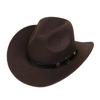 Western Cowboy Top Hat Spring And Autumn New Jazz Hat Big Brim Pentagram Belt Accessories Felt Hat Men And Women