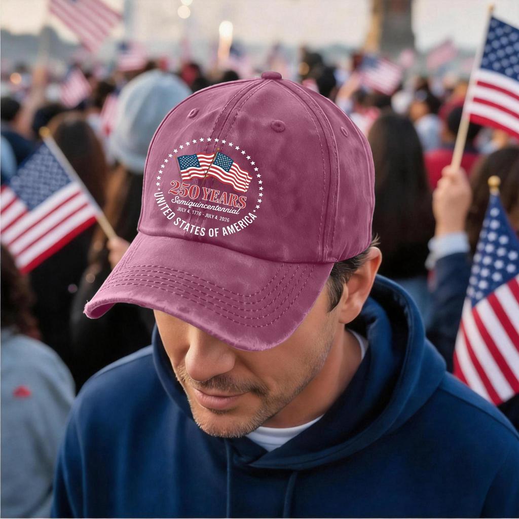 Men's and Women's Distressed Washed Casual Baseball Caps, Flag Letter Print Hats