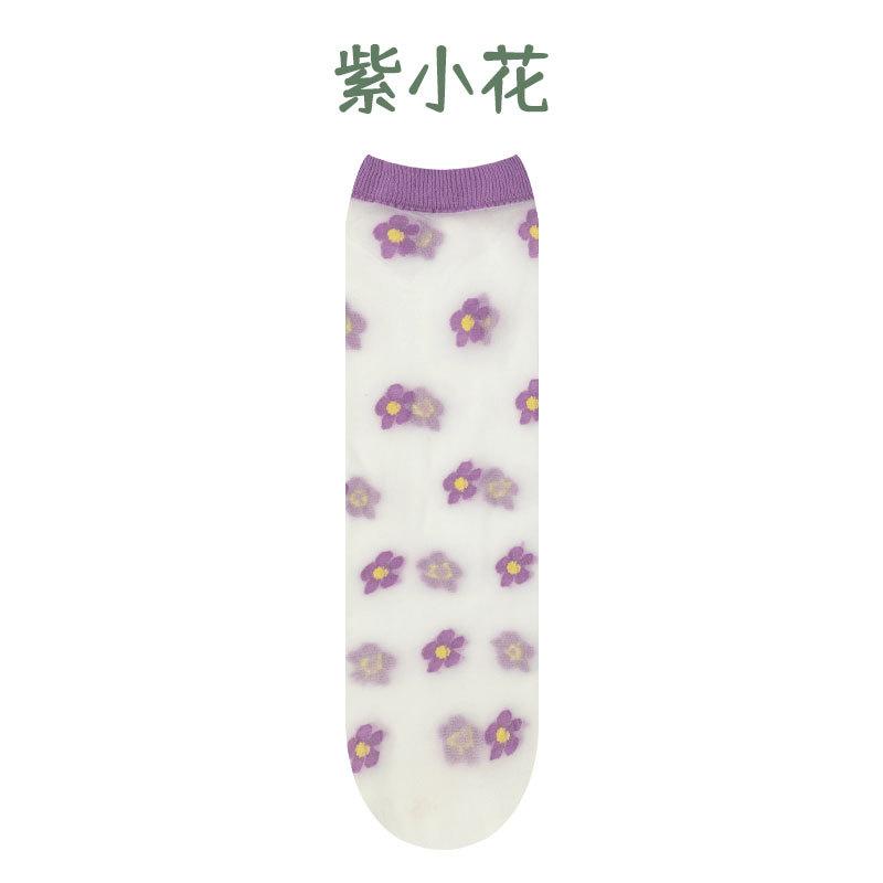 Children Summer Ultra-thin Transparent Love Crystal Socks Girls Baby Breathable Korean Cute Princess Ice Silk Socks Summer Style