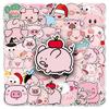 50-Piece Cute Pig Doodle Animal Stickers: DIY Skateboard & Suitcase Waterproof Set
