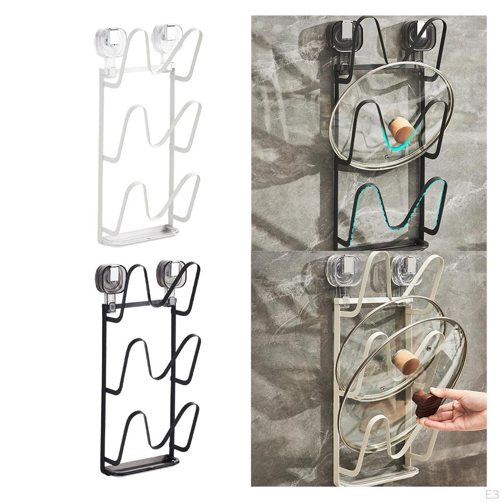 Pot Lid Organizer Cabinet Cutting Board Holder Rack Versatile Simple Wall Mount Pan for