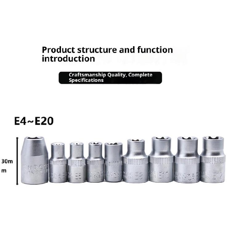 34Pcs 3/8Inch Drive Socket Set Screwdriver Bit Torxes Star Bit Socket Professional Car Repair Tool with Box