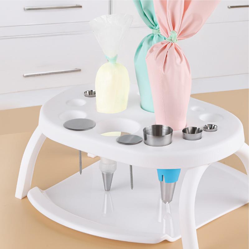 Foldable Pastry Bag Stand Cake Decorating Tools Icing Piping Bag Holder Fondant Cream Bag Storage Rack Kitchen Accessories