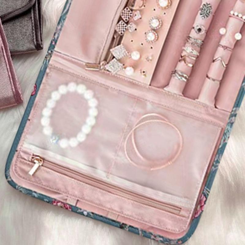 Personalized Small Jewelry Bag Convenient Jewellery Organizer with Dividers Elegant Earrings Necklaces Holder for Women