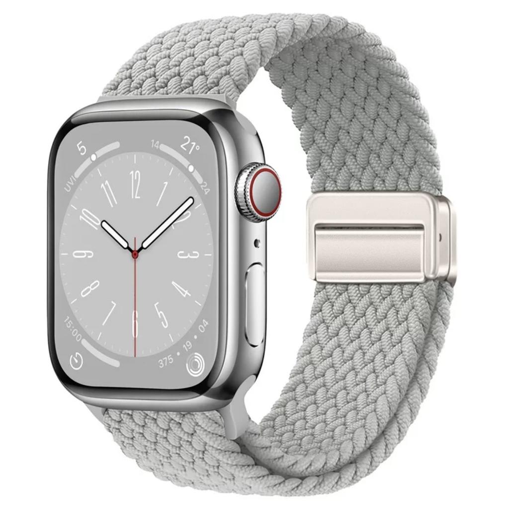 Geflochtenes Solo Loop-Armband aus Nylon für Apple Watch Band Ultra2 49 mm 9 8 7 41 mm Metall-Magnetarmband 45 mm 6 5 4 SE 44 mm verstellbarer elastischer iWatch-Gurt