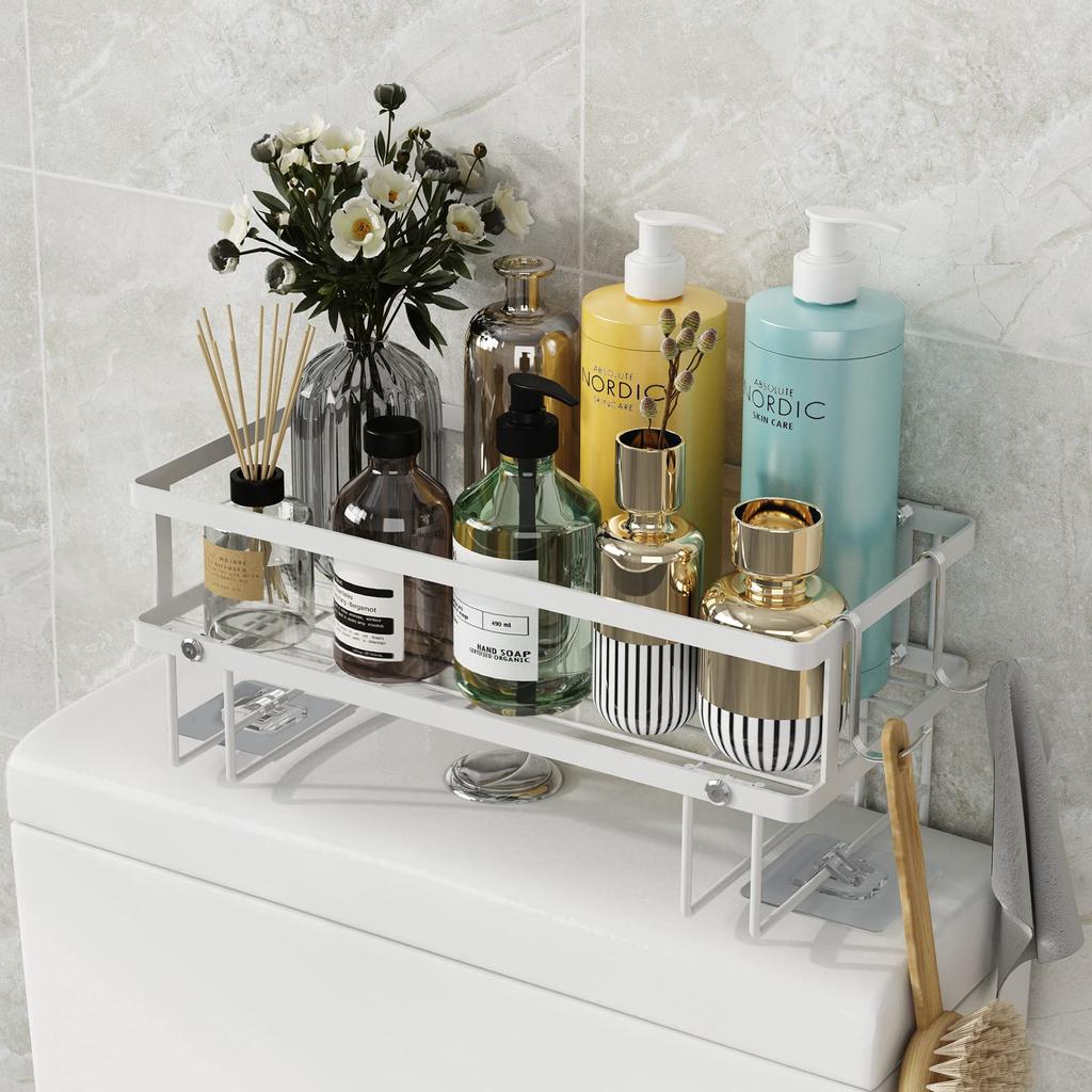 Bathroom Organizers and Storage,2-Tier Over Toilet Storage,Bathroom Storage Paper Holder,Wall Mounted Floating Shelves Furniture