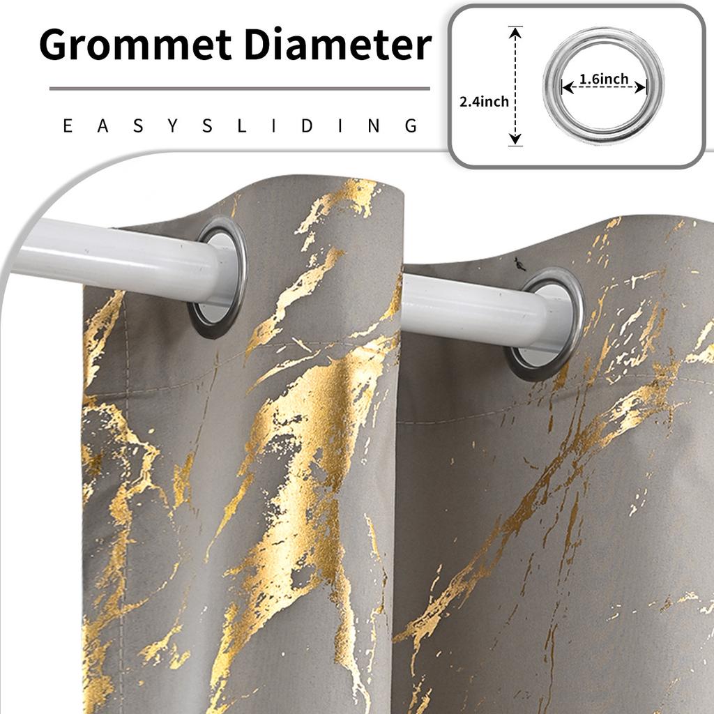 1 Stück Bronzierter Marmordruck Vorhang für Schlafzimmer Wohnzimmer Verdunkelung Sonnenschutz Vorhang Heimdeko