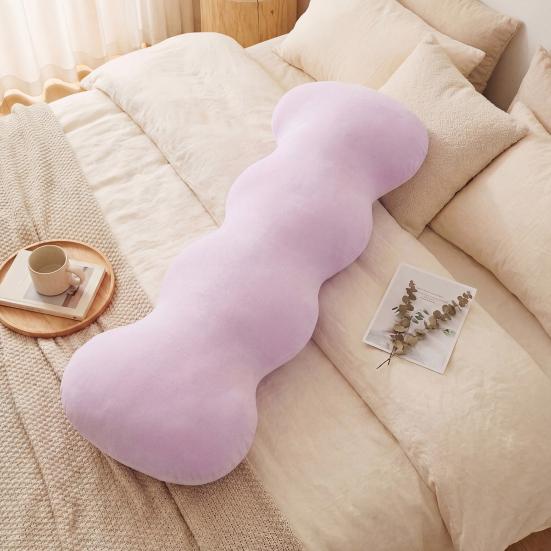 Adults Pea Pods Body Pillow Ice Silk Full Body Support Sleeping Pillow Ergonomic Soft Washable Cover Long Pillow for Side Sleepers