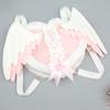 Y2K Angel Heart Backpack Bag Plush Fashion Shoulders Bag with Detachable Angel Wing for Daily Travel Cosplay Props Bag