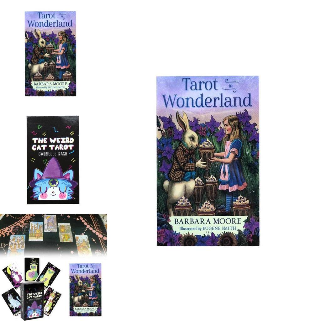 The Weird Cat Tarot In Wonderland Cards Set With Colorful Box For Divination And Entertainment