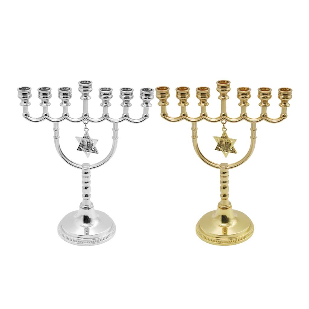 Menorá de Hanukkah Portavelas Geométrico Tradicional Candelabro para Sala de Estar Banquete de Aniversario Decoración de Fiesta de Bodas