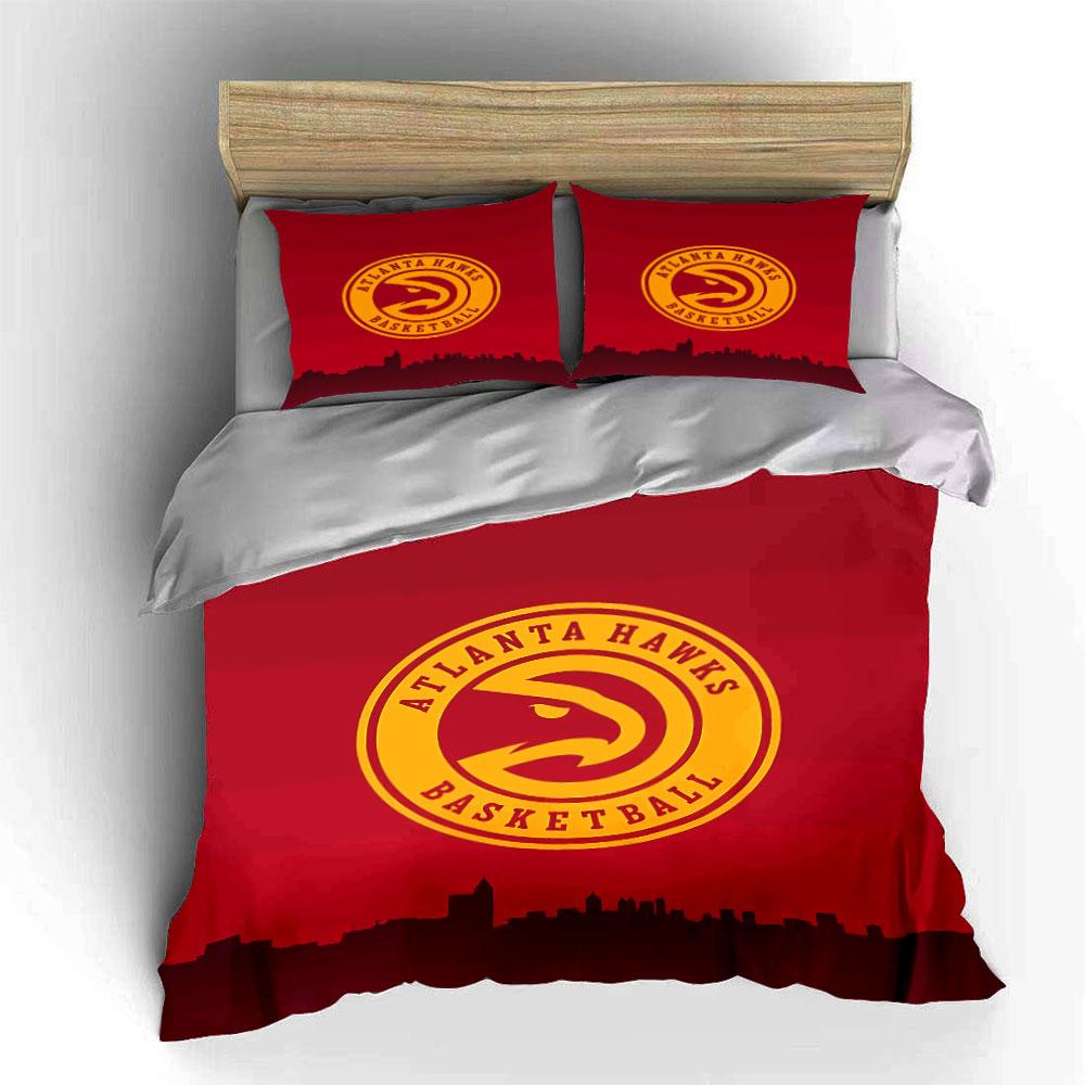 Atlanta Hawks Logo Bedding Set Bedding Duvet Cover Set Duvet Cover Pillowcases (1 * Duvet Cover 2 * Pillowcases, Without Duvet Insert)