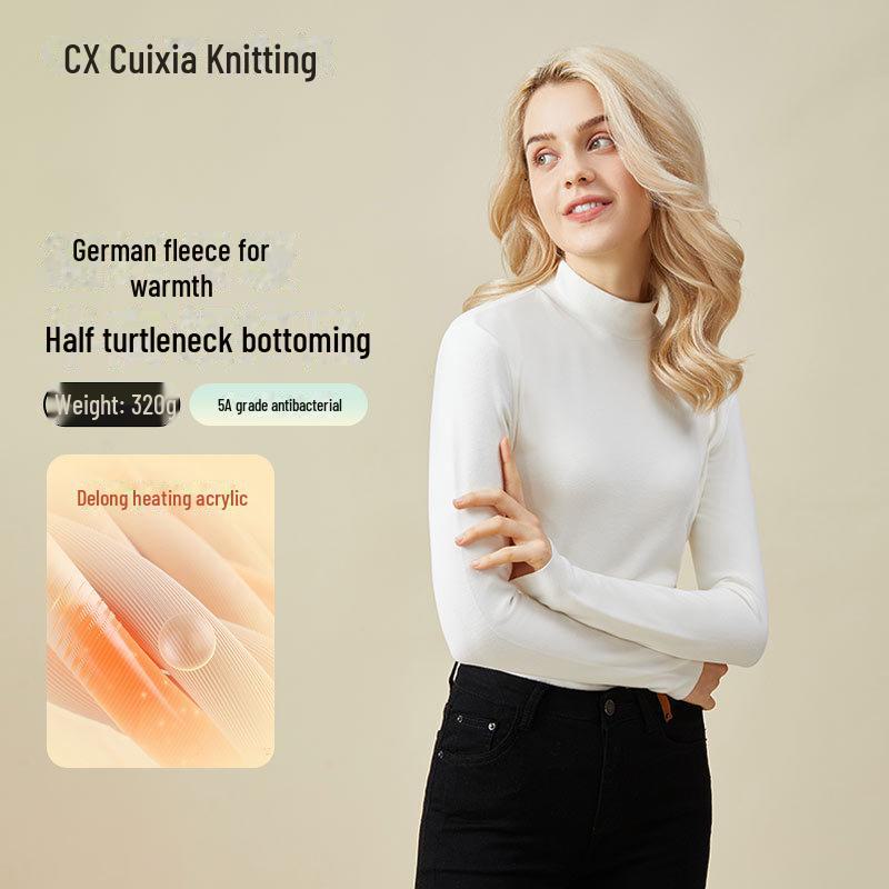 

Женское термобелье с гиалуроновой кислотой Delong: Теплый топ с длинными рукавами и полувысоким воротником на осень. Можно носить как верхнюю одежду. M кофейный/коричневый