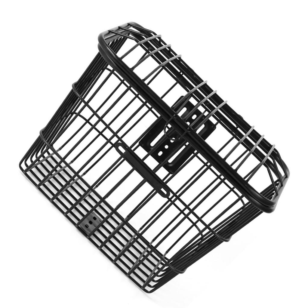 Bike Front Basket Universal Rustproof Strong Load Bearing Large Space Metal Iron Wire Electric Bike Basket for Outdoor