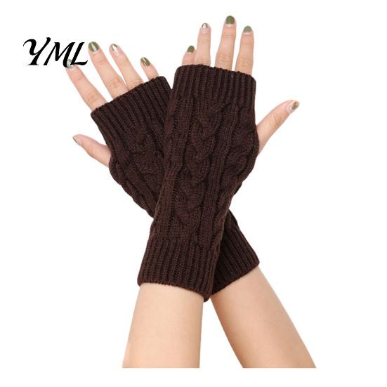 Soft Cable Knit Arm Muffs Women Ribbed Wrist Warmers, Stretchy Knitted Fingerless Gloves, Practical Writing Gloves for Students Warm Mitten,