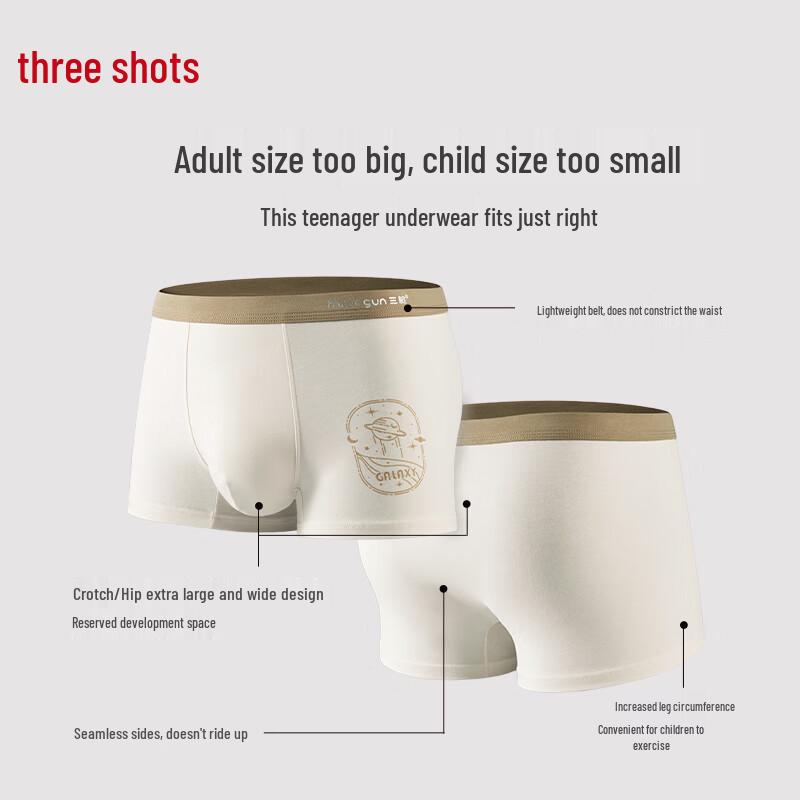 Three Guns Teen Boys' Anti-Bacterial Boxer Briefs 3-Pack