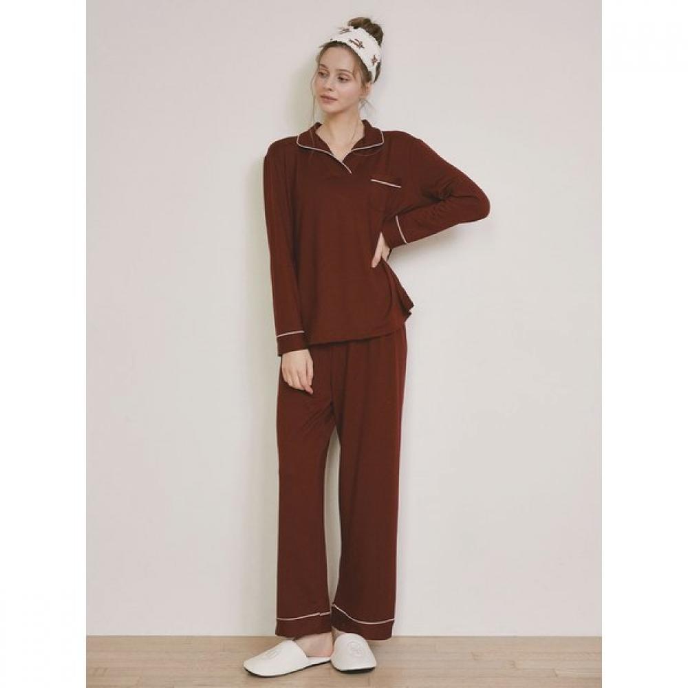 Lunaluz Women S Long Sleeve Half Collar Two Piece pajamaS
