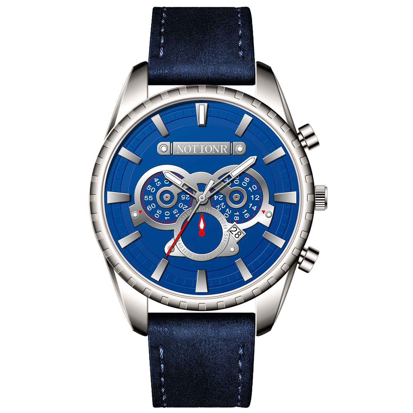 

Повсякденний годинник Чоловічий кварцовий Стрілочний Простий годинник Годинник для вираження особистості Годинник з календарем Шкіряний ремінець синій