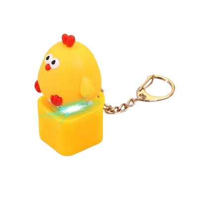 Cartoon Keyboard Fidget Keychain with Light Sound Stress Relief Portable Travel Kids Adults Mechanical Keyboard Clicking Sensory Keycap Toy