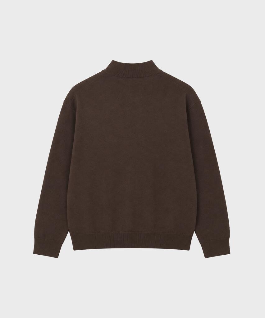 WORK ON BODY OFF Kor Semi-Overfit Mock Neck Knit [Brown]