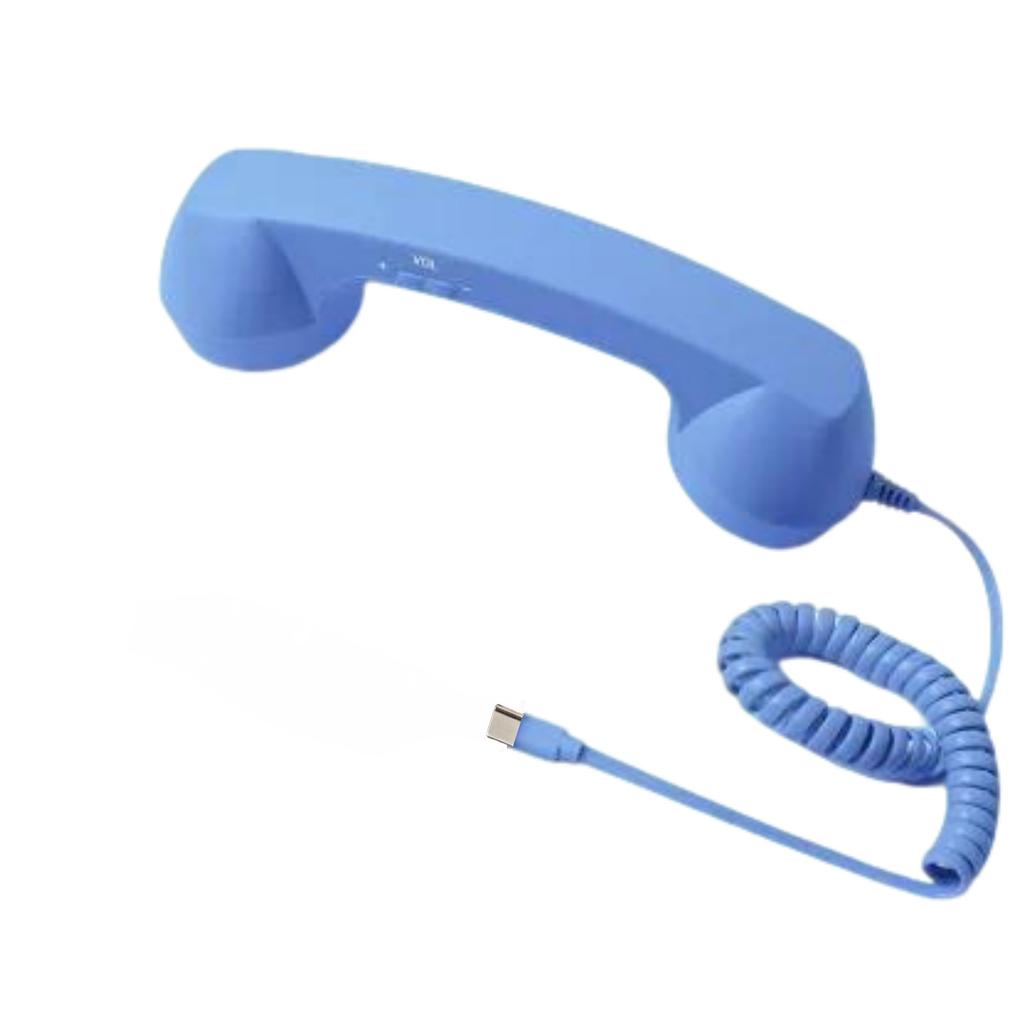 Type-C Retro Telephone Landline Handle Receiver, Bluetooth Telephone Handset For Mobile Phone, Vintage Wired Plug In Handhe 1m