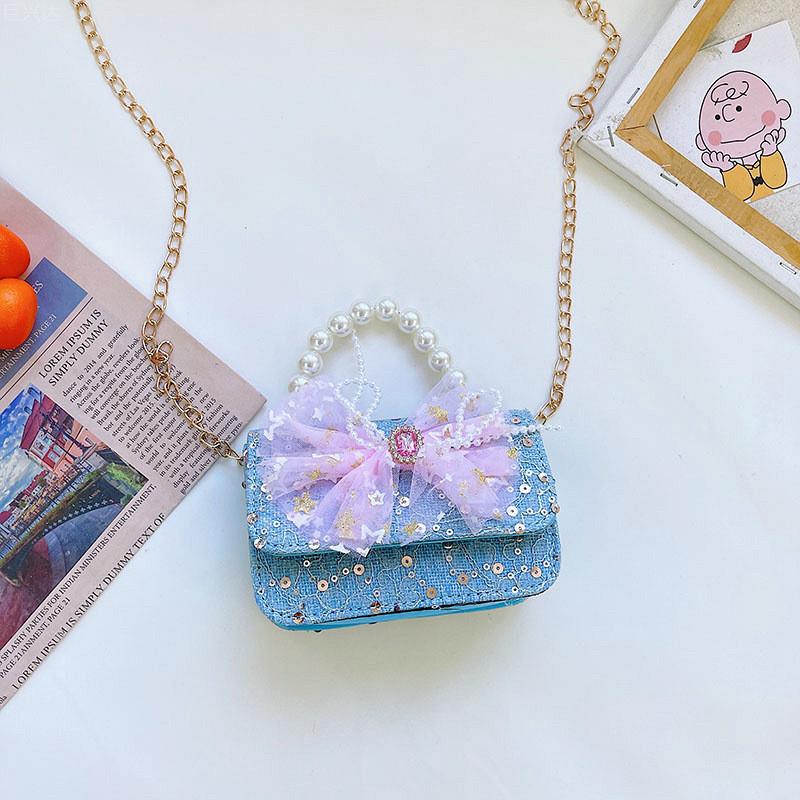 Charming Pearl Bag For Kids Fashionable Princess Style Shoulder Bag For Girls