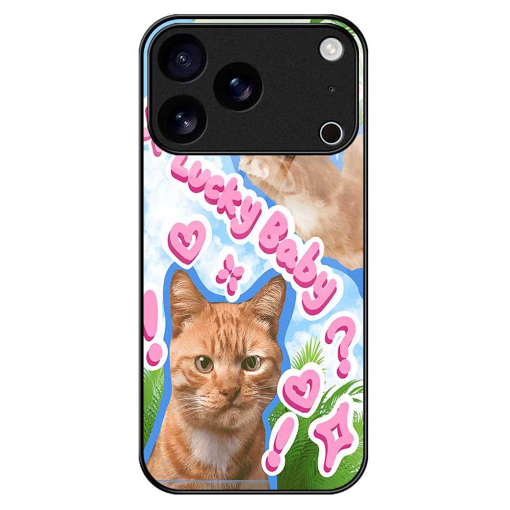 For iPhone 17 Pro Max Case TPU PC Tempered Glass Pattern Printing Anti Drop Phone Back Cover