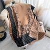 Imitation Cashmere Flowers Retro Simple Texture Printing Double-Sided Warm Scarf Shawl Outer Cover Women