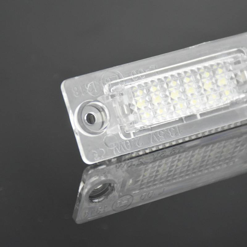 2pcs Car LED License Number Plate Lights Lamp For Volkswagen Passat B5.5 B6 Golf Plus MK5 Transporter T5 Caddy Touran