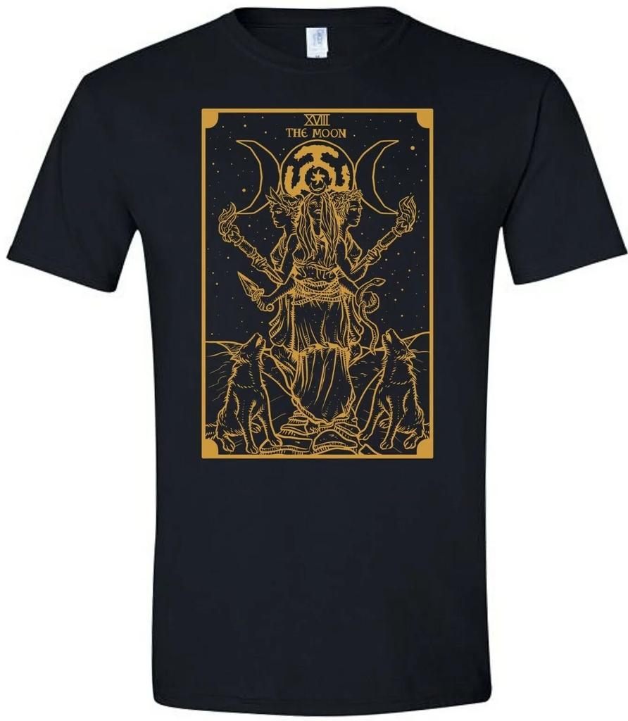 Gold Goddess Hecate Shirt The Moon Tarot Card Hekate Pagan Witch Wicca Tshirt