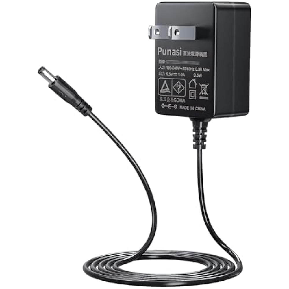 Punasi Casio Label Writer PSE Certified NameLand AC Adapter AD-E95100LJ AC Adapter 9.5V 1A Charge...