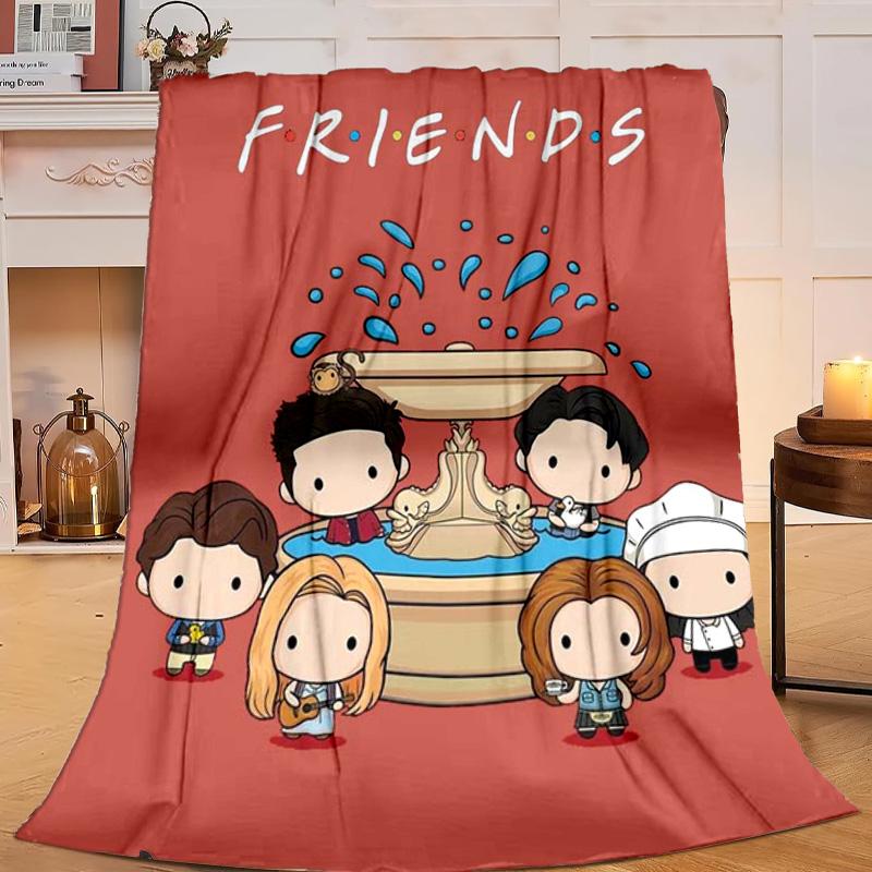 1PC Friends Cartoon Characters Flannel Blanket Gift, Suitable for Both Men And Women, Soft Ideal for Beds And Sofa, Birthday Or Christmas Gift