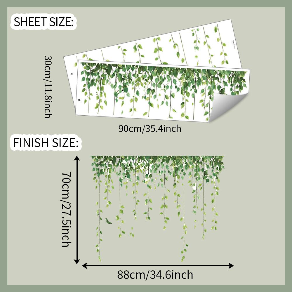 

Окрашенные зеленые листья растений Спальня Гостиная Дом Фон Благоустройство и Украшение Наклейки на стену