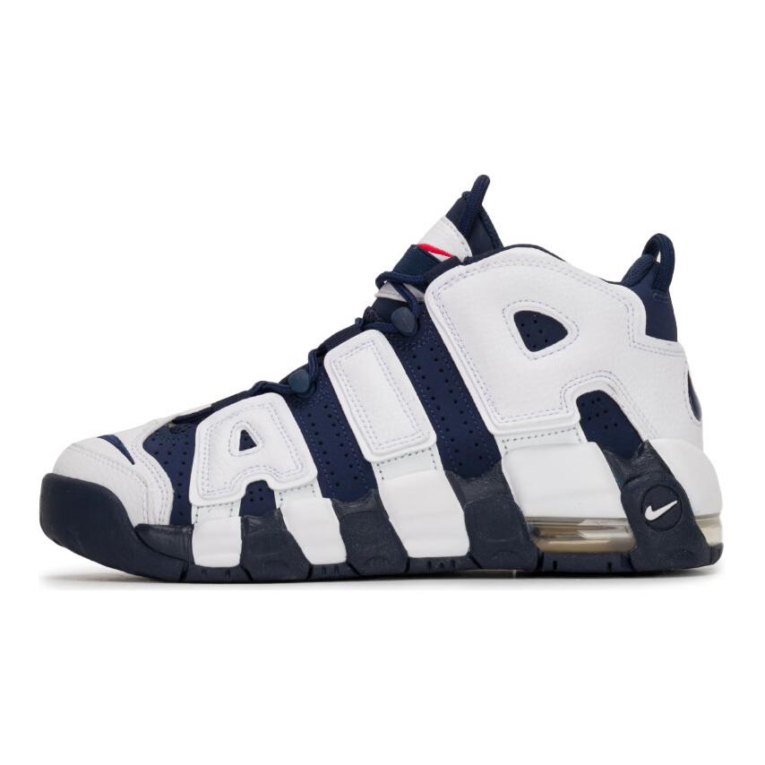 Nike Air More Uptempo GS Olympic White Navy Red Gold Shoes FV5371-100 35.5