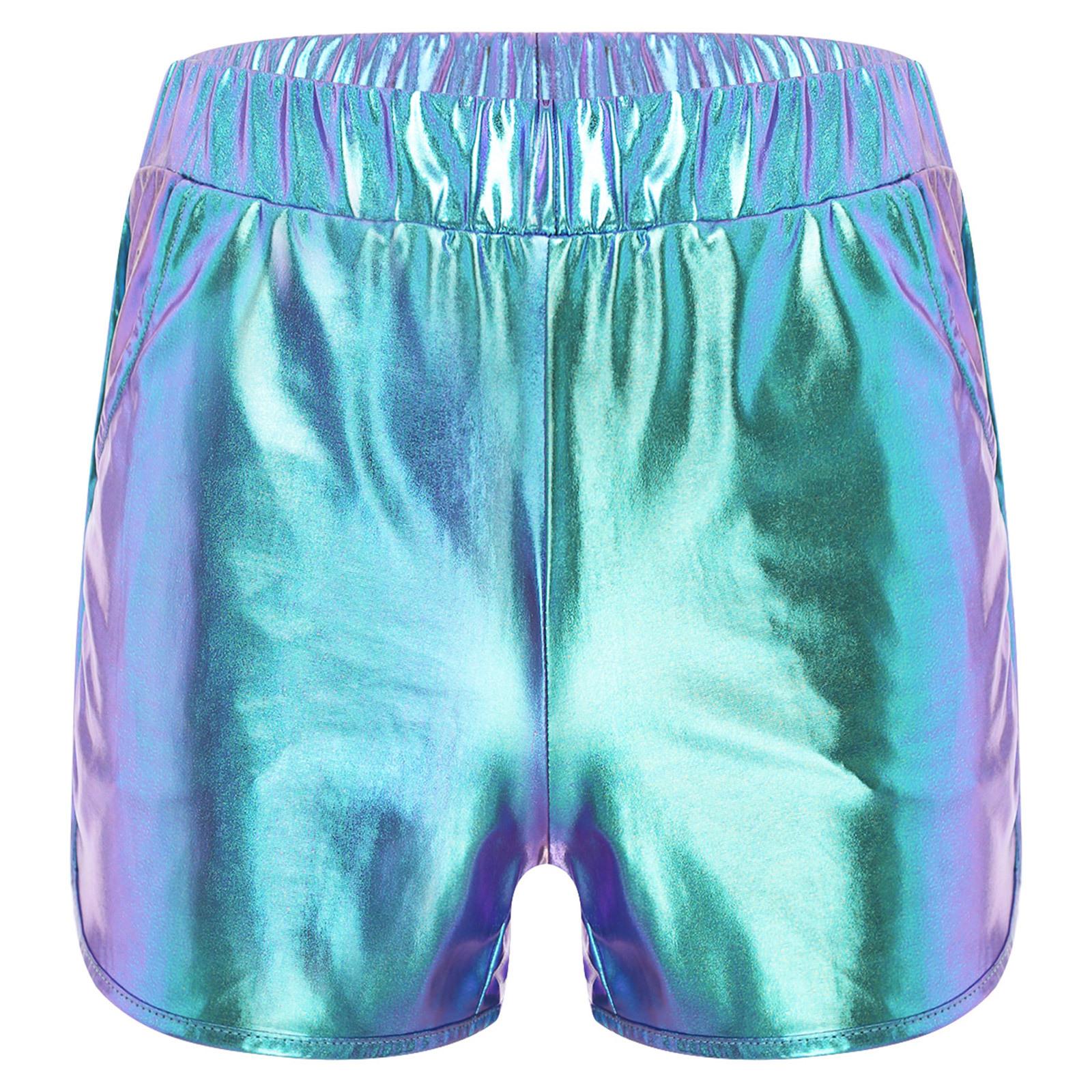 

Чоловічі металізовані гарячі шорти облягаючого крою, шорти для сідниць, бічні кишені для йоги, клубних заходів M синій