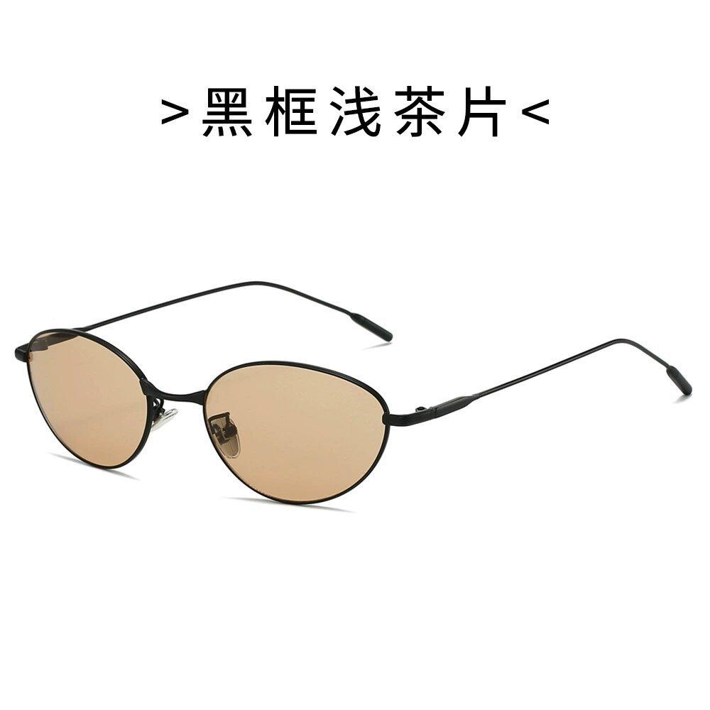 Ins Korean Version Metal Silver Cat Eye Glasses Female Trend Anti Blue Light Flat Lens Temperament Sun Glasses Gafas De Sol Mujer