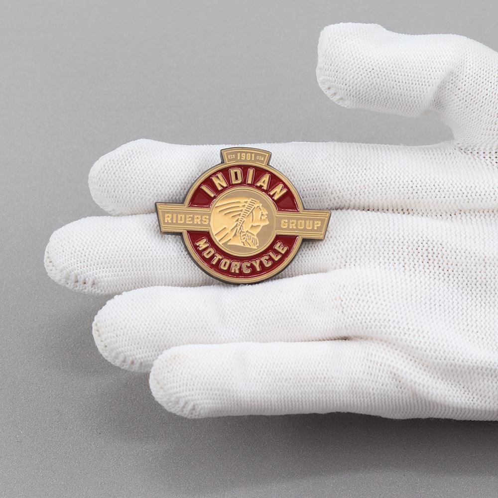 Vintage Indian Motorcycles 1901 Rider Group Enamel Pin Badge