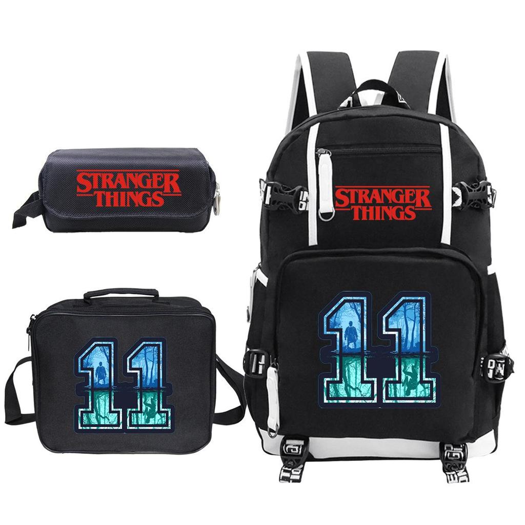American Drama Peripheral Three-Piece Set Double Zipper Pencil Bag Student Schoolbag Lunch Box Bag