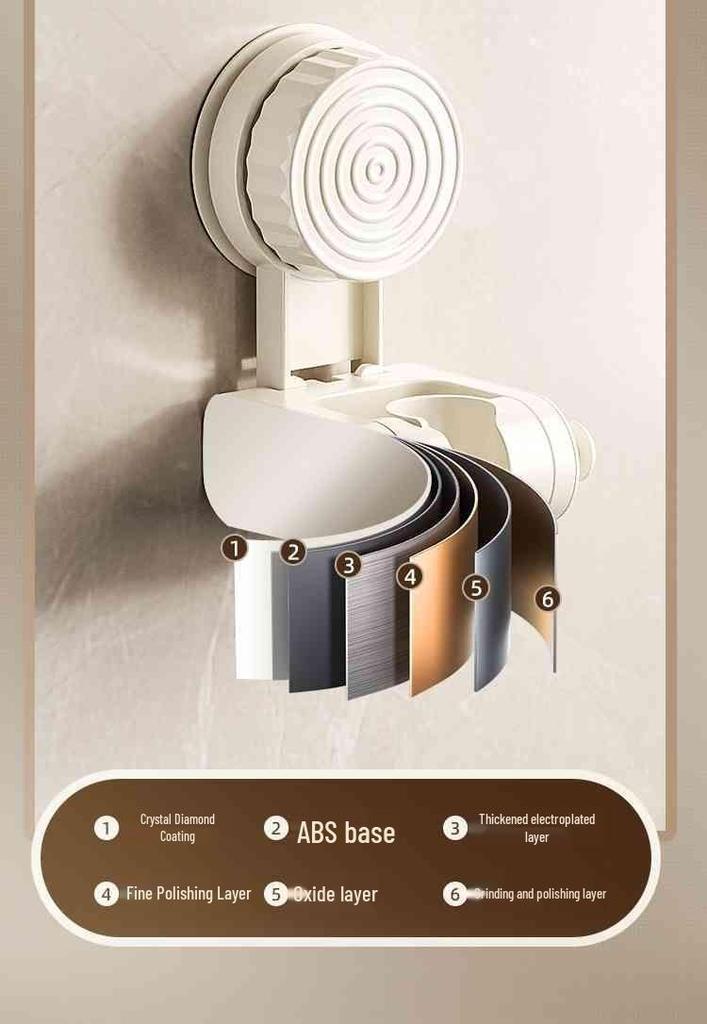 Adjustable No-Drill Suction Cup Shower Head Holder 