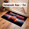 Game Controller Theme Crystal Velvet Floor Rug Personalized Custom Name Text Warm Carpet Home Decoration