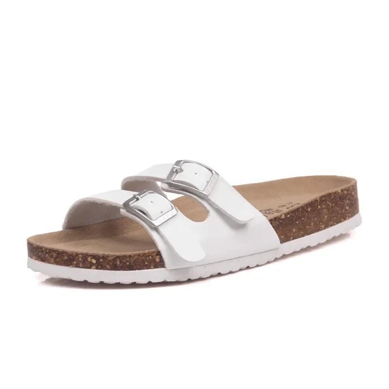 

Fashion 4 color Fashion Summer Cork Slipper Sandals Women Casual Beach Mixed Color Flip Flops Slides Shoe Flat With Plus Size 35-43 43 белый