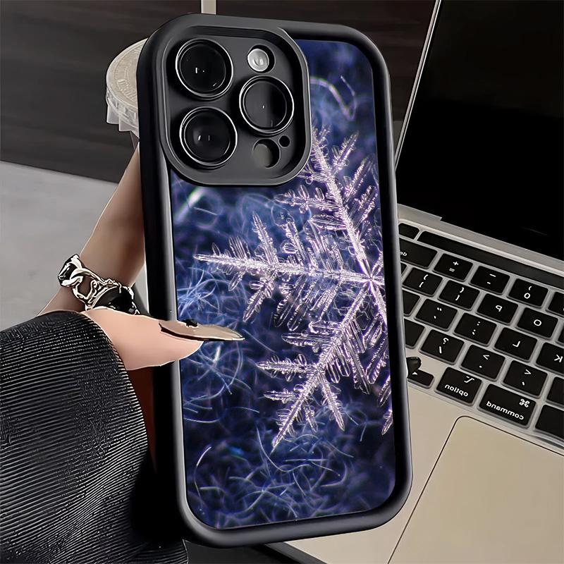 Phone Case for iPhone 17 Air 16E 15 16 Pro Max Snow Snowflake Winter Cold Cover 14 Plus 13 12 Mini Soft Shell Silicone Fundas