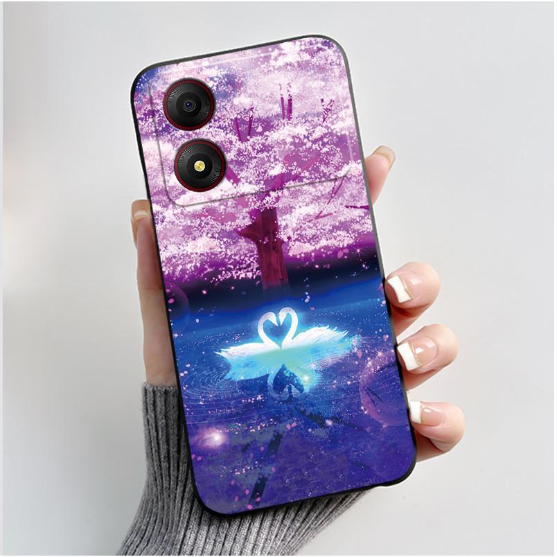Casing For ZTE Blade A34 / A54 4G Phone Case Shell Aesthetic Cute Cat Astronaut Soft TPU Silicone Black Protective Cover Bumper