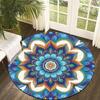 Mantra art style Flannel-printed round floor mats are slip-resistant Suitable for living room bedroom terrace garden carpets