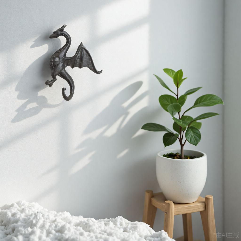 Dragon Wall Mount Hooks, Decorative Rustic Cast Iron Dragon Wall Mount Hanger Heavy Duty Shelf Bracket for Coat, Key, Hat Hanging