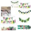 Hawaiian Party Banner Featuring Flamingo Pineapple Leaf Design Ideal for Summer Beach Birthday Celebrations Festive Decor