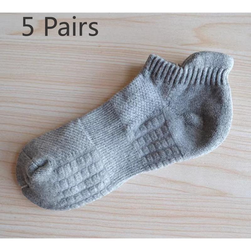 5 Pairs Boys Sport Boat Socks Wool Loop Wicking Sweat Non-slip Running Socks Anti-friction Socks
