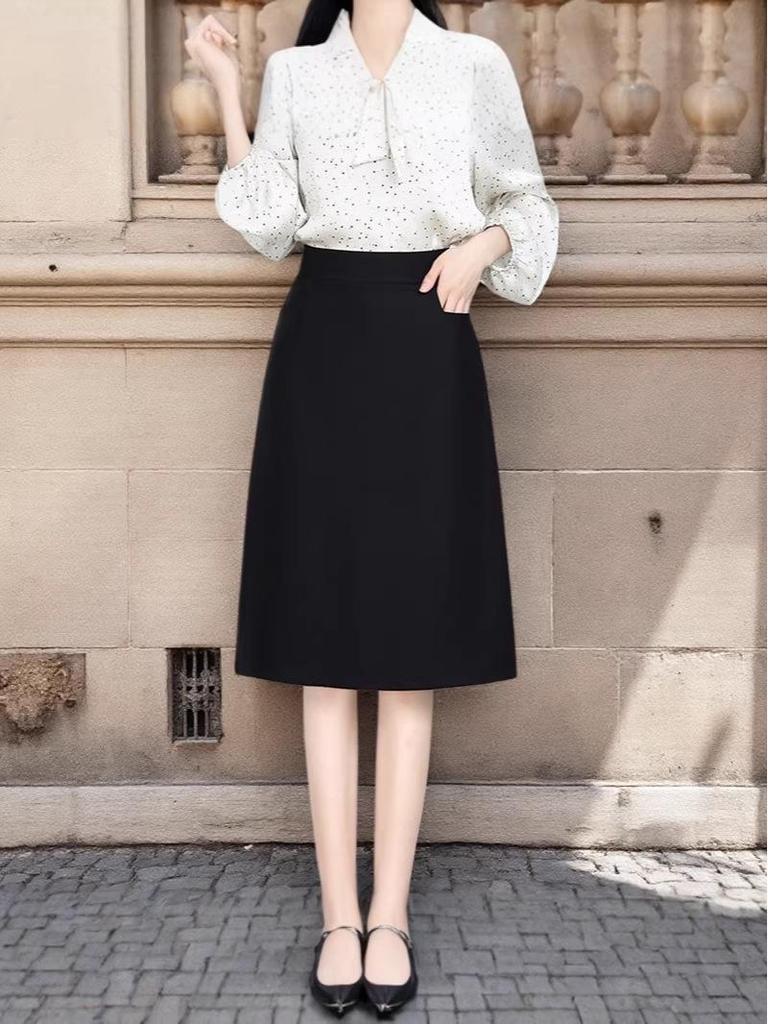 Women's High Waist Elastic Midi Skirt: Spring, Autumn, Winter Pencil & A-Line Styles